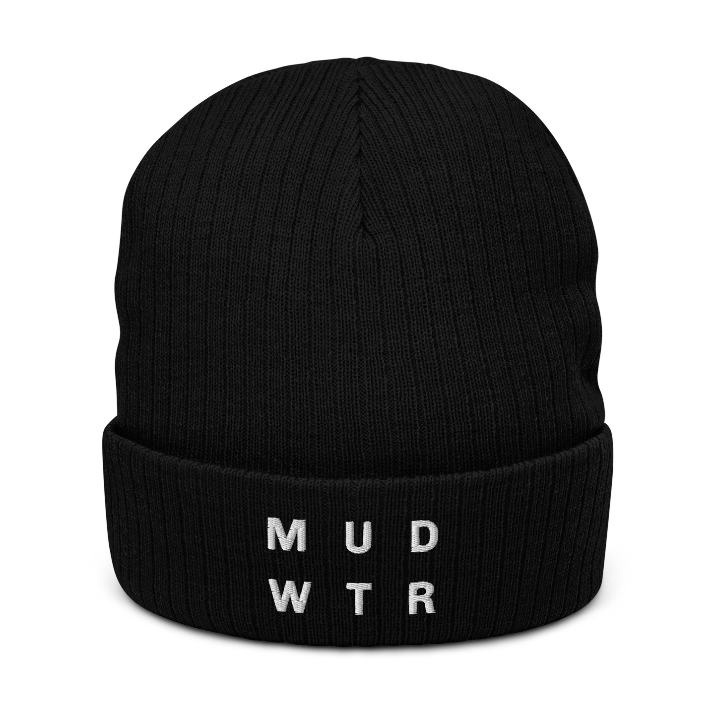 mud-wtr-beanie-g1 ribbed-knit-beanie-black-front-6478f6ebce068.png