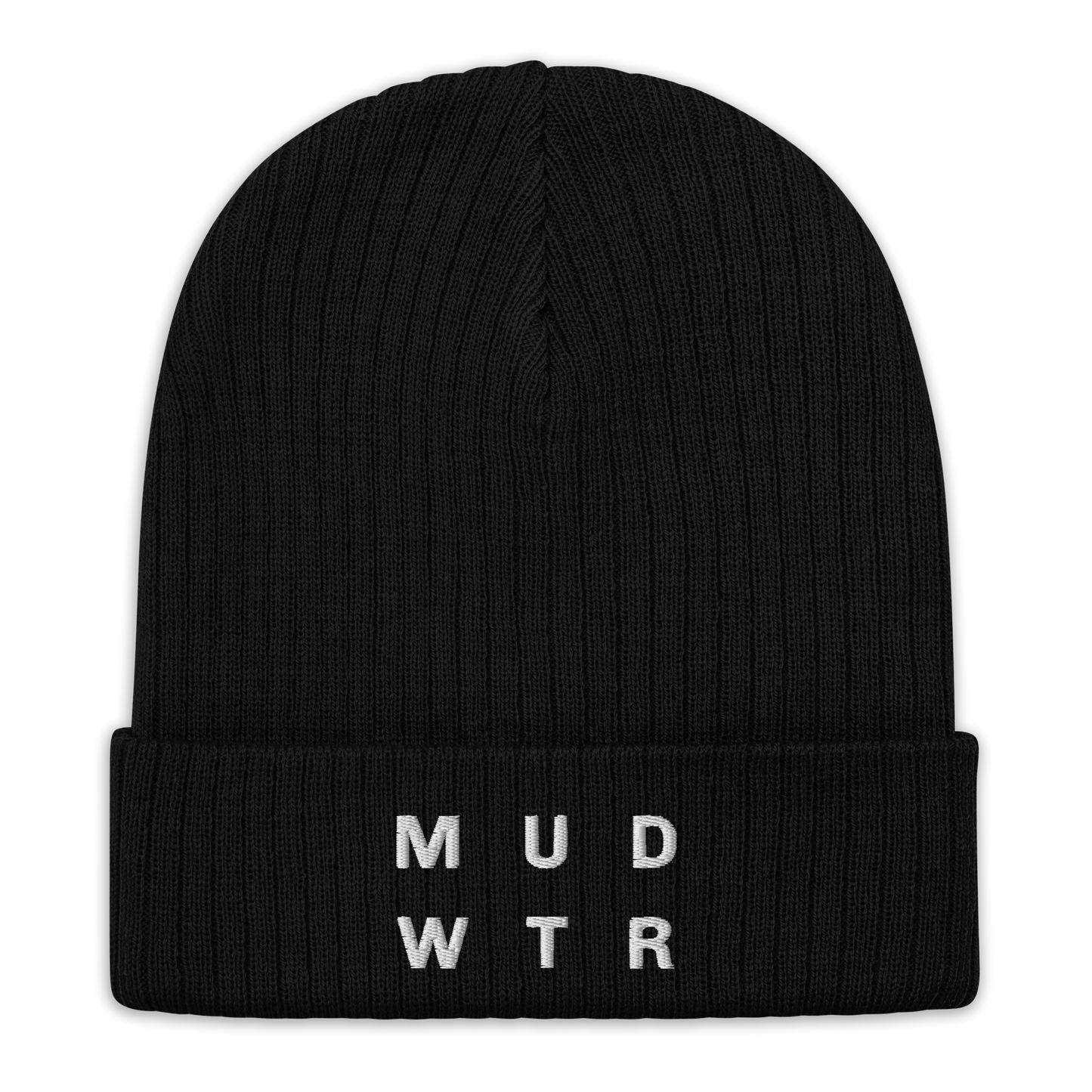 mud-wtr-beanie-g1 ribbed-knit-beanie-black-front-6478f6ebce026.png